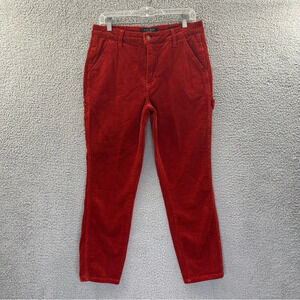 Judy Blue Slim Fit Corduroy Carpenter Ankle Pants Burnt Orange Rust Size 28 x 26